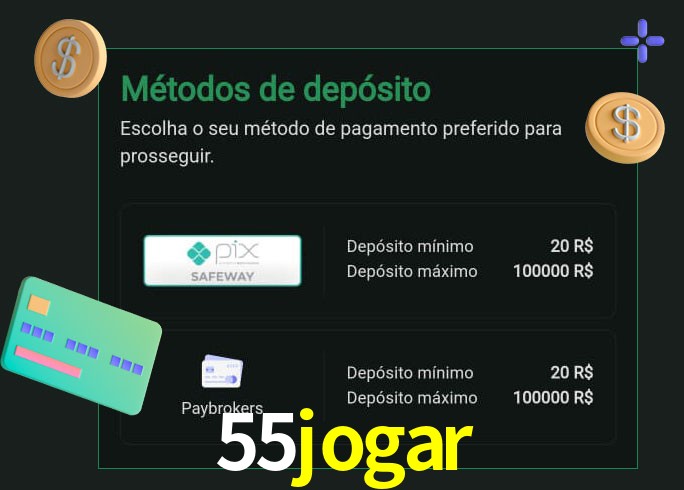 O cassino 55jogar oferece uma grande variedade de métodos de pagamento